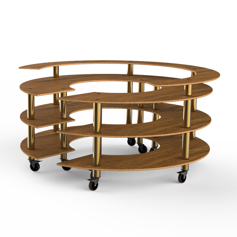 Round Station With Shelves L 81.5" W 81.5" Modular
