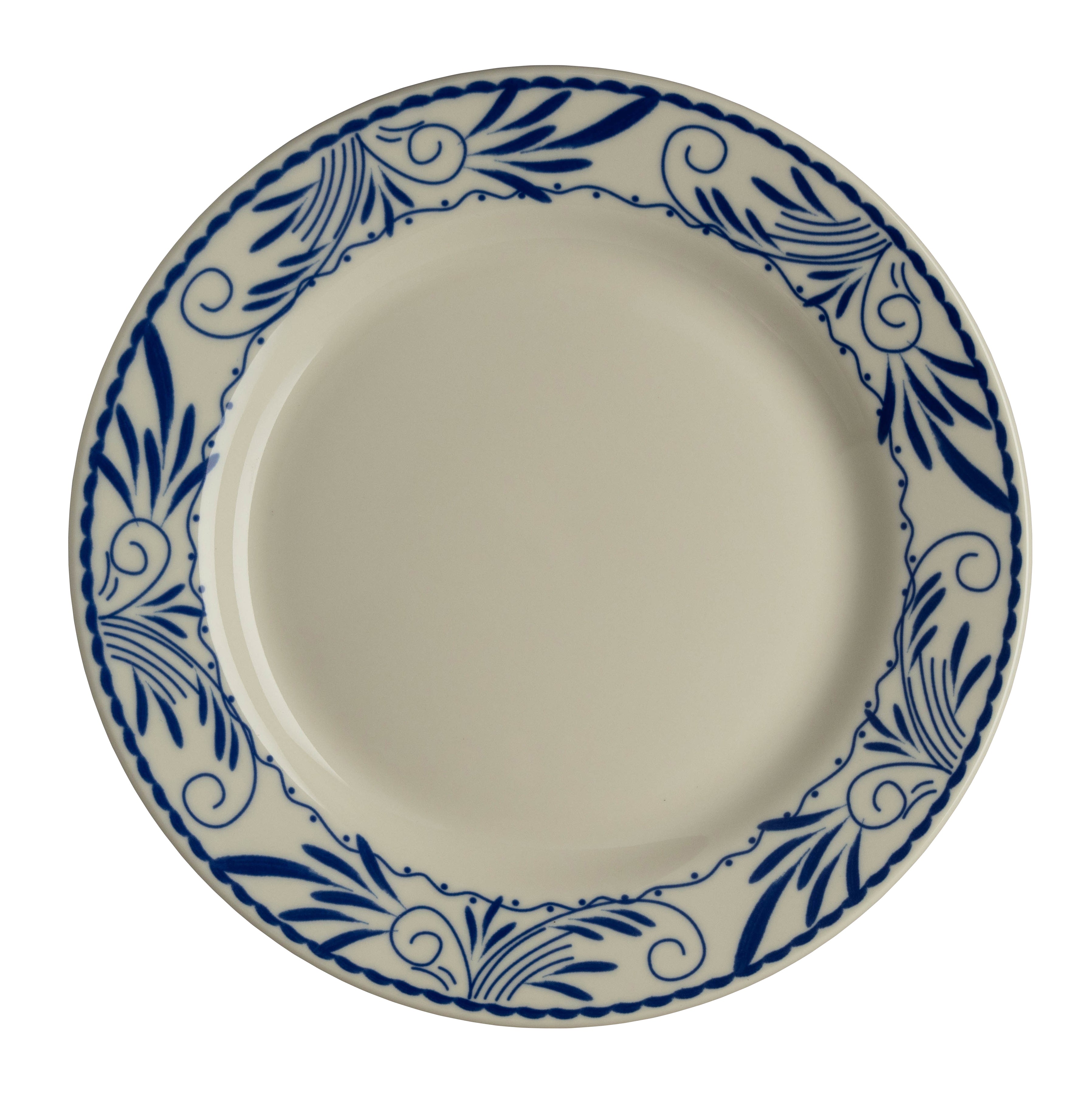 Rolled Edge Plate 8.25" Dia. Blue Mex