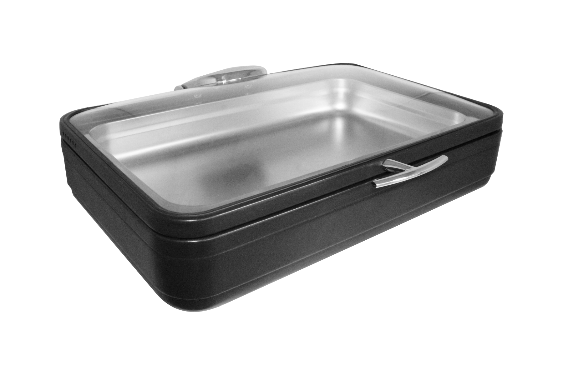 Radiance 10 qt. Full Size Rectangular Induction Chafer, Glass Cover, Polished Stainess Steel Finish