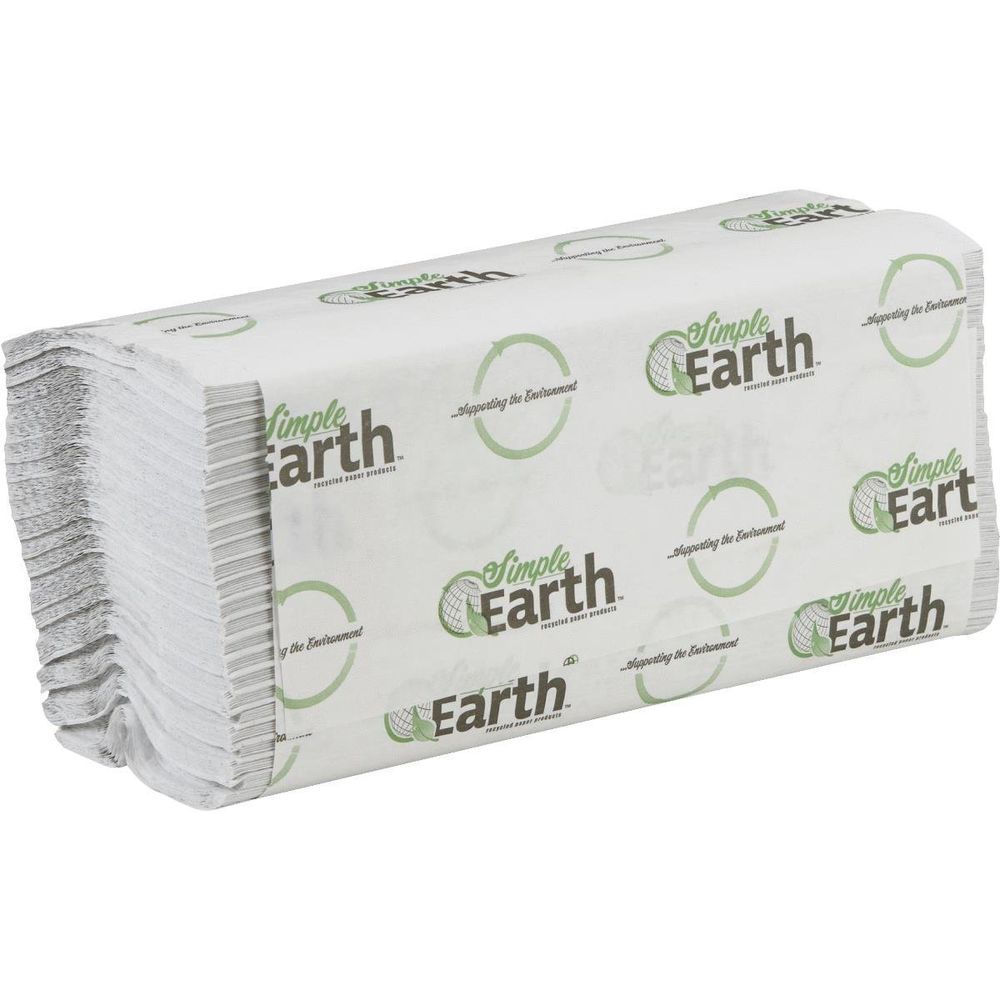 White C-Fold Towel, Simple Earth