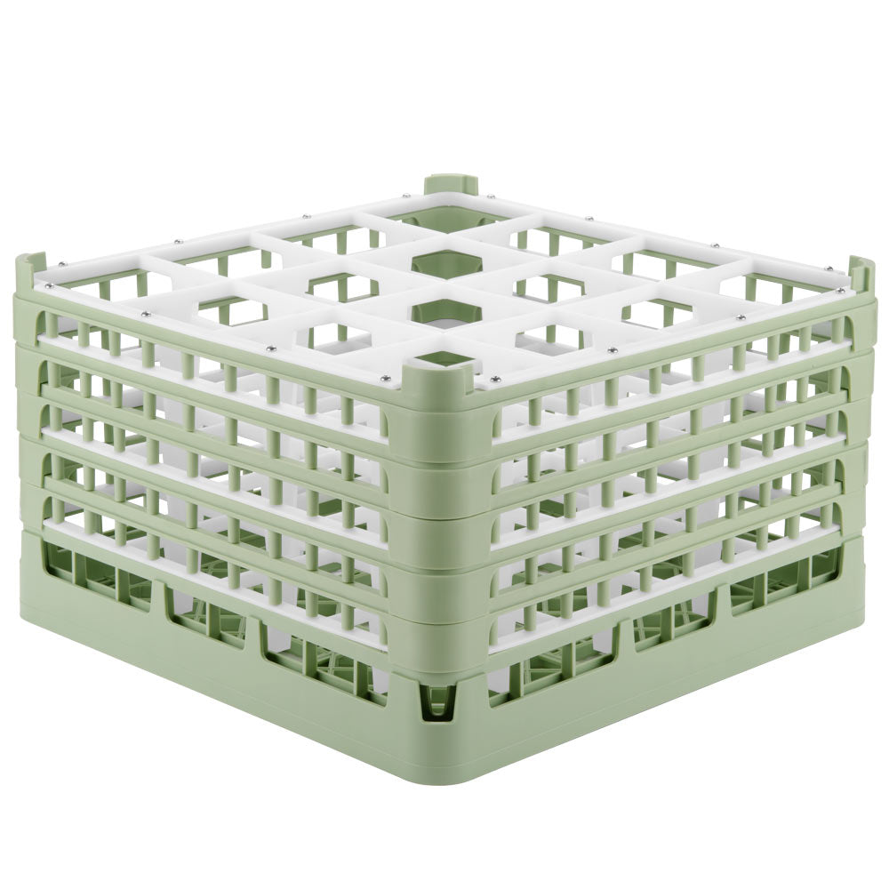 16-compartment XXX-tall plus Signature full-size compartment rack in Light Green and top extender in Light Green