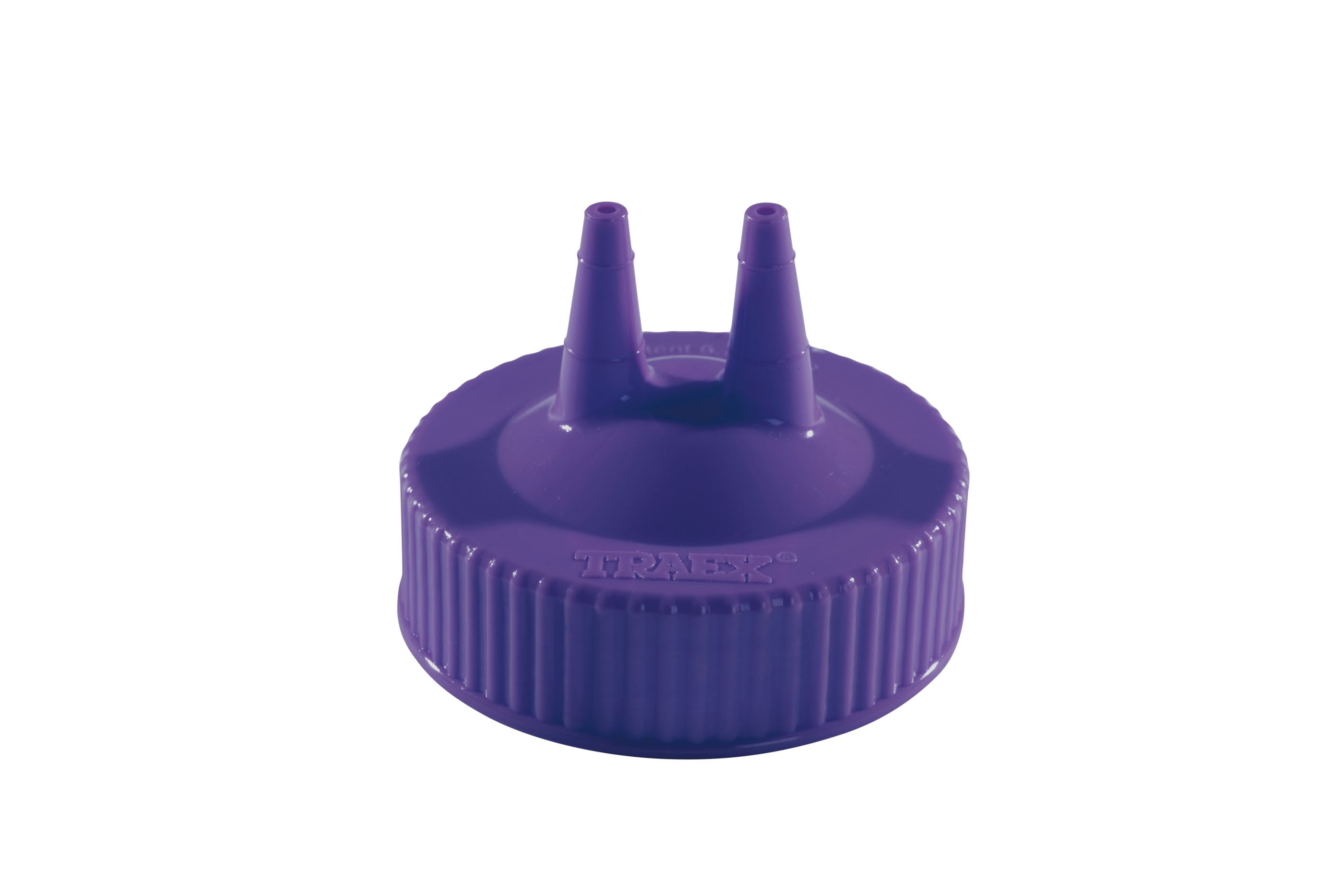 Traex® Squeeze Dispenser Replacement Cap with Double Tip Opening in Purple - Purple Twin tip for wide mouth opening