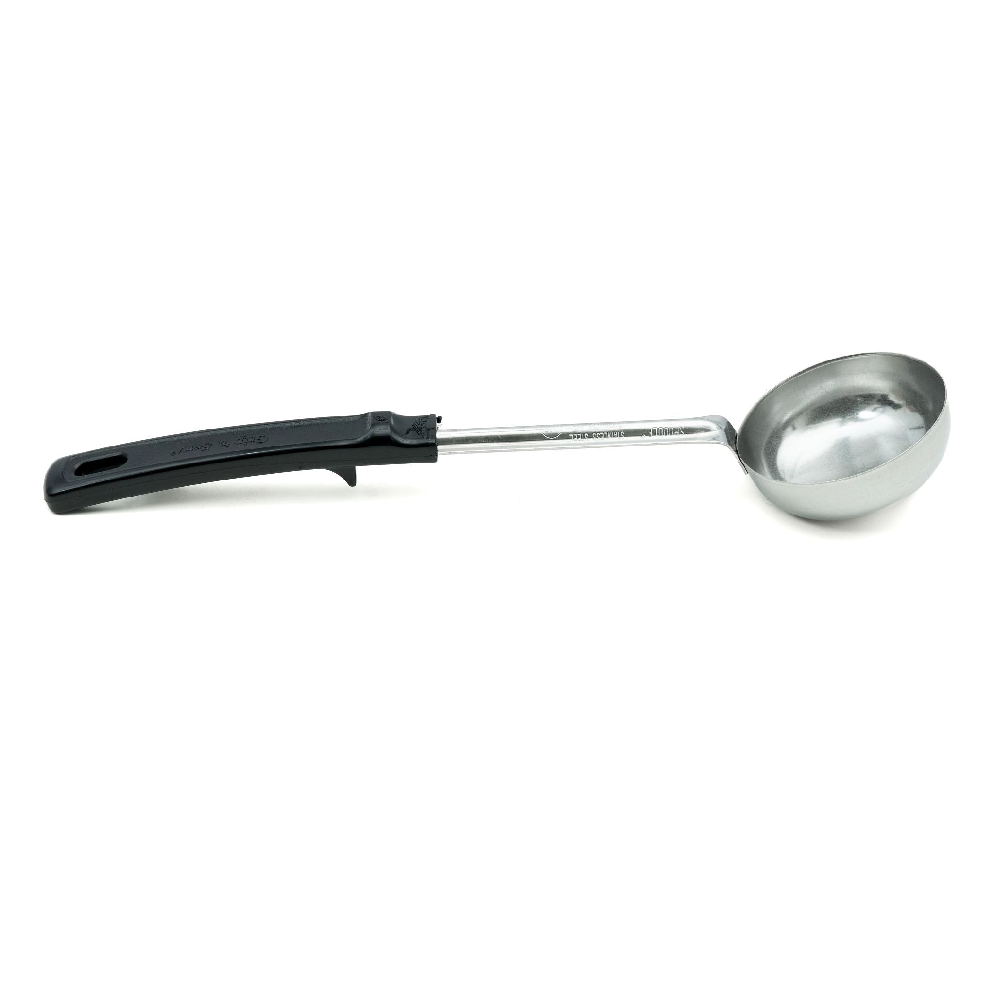4 oz. Solid Round Spoodle® Utensil with Black Grip 'N Serv® Handle