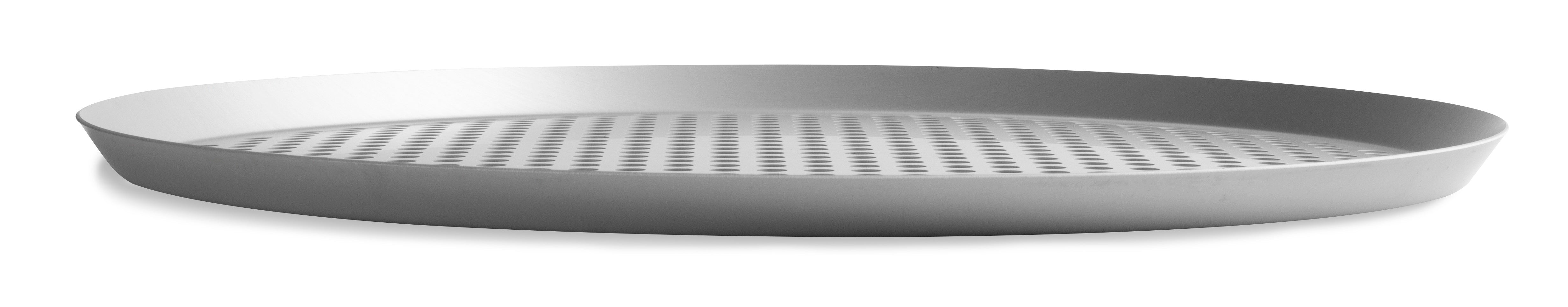 18" Extra-Perforated Press-Cut Pizza Pan with Clear Coat Anodized Finish