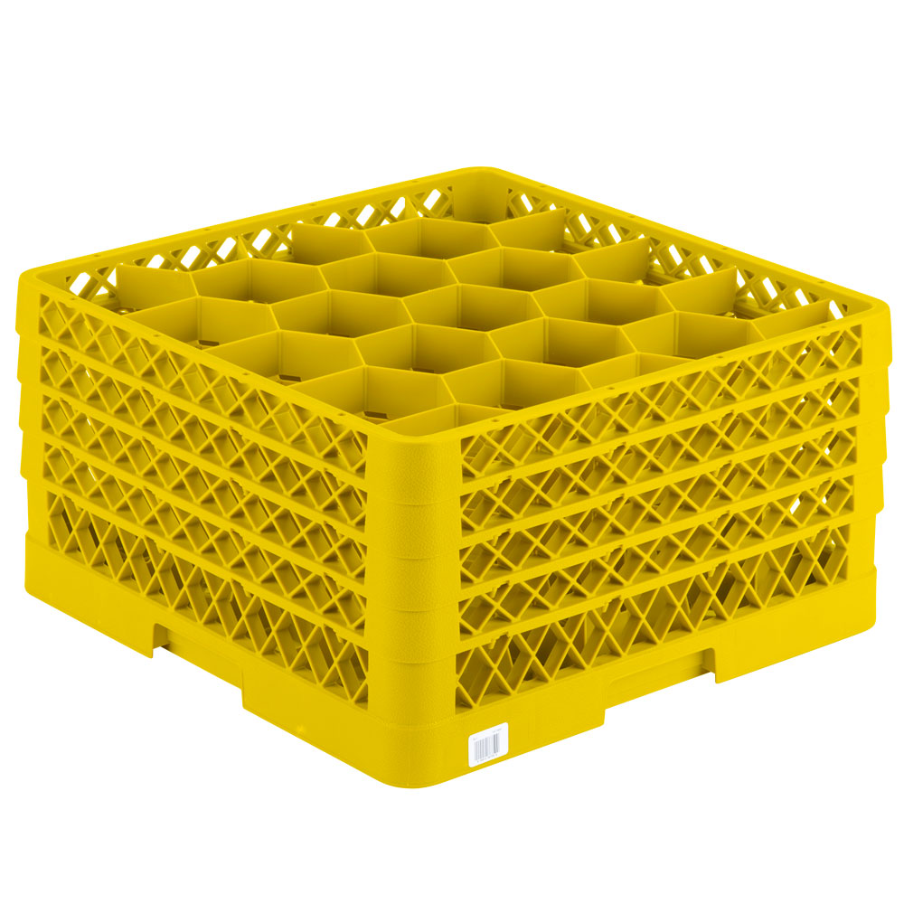 Traex® Full-Size Rack Max® Compartment Racks with 20 Hexagon shaped compartments and four extenders in Yellow