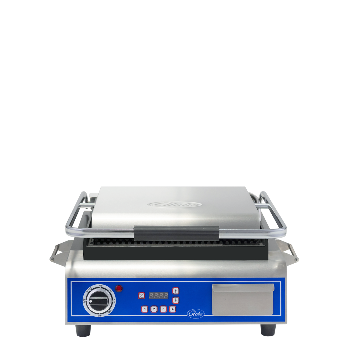 14" Deluxe Grooved Panini Grill with Timer