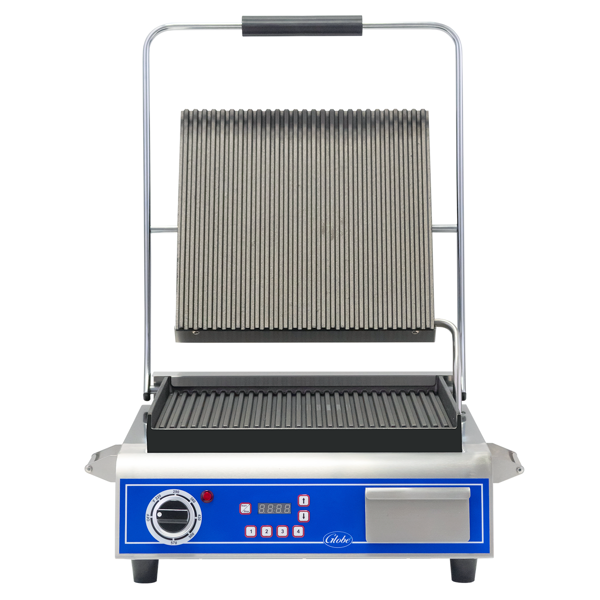 14" Deluxe Grooved Panini Grill with Timer