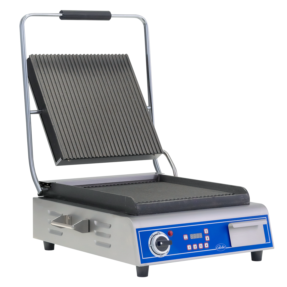 14" Deluxe Grooved Panini Grill with Timer