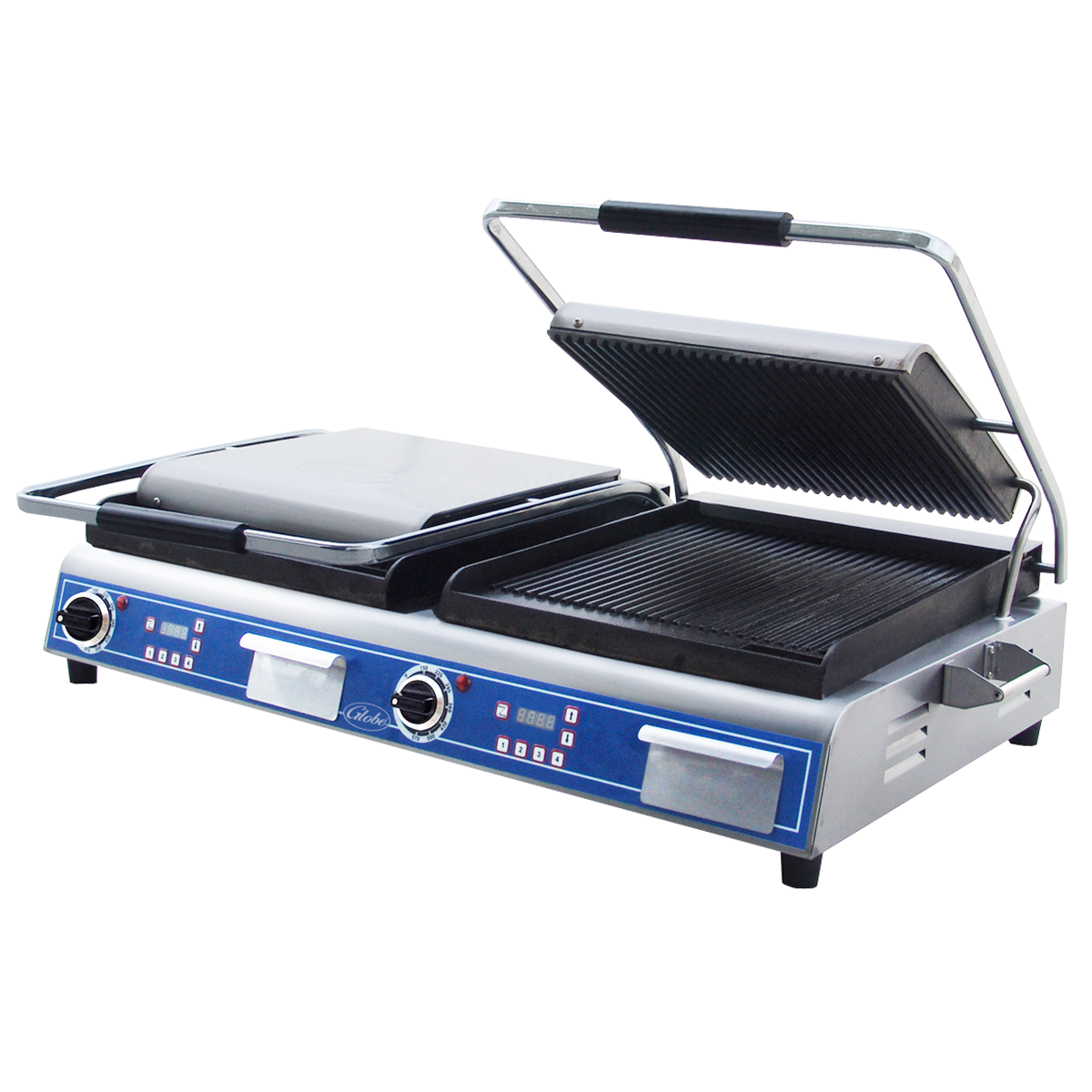Double Grooved Deluxe Panini Grill with Timers