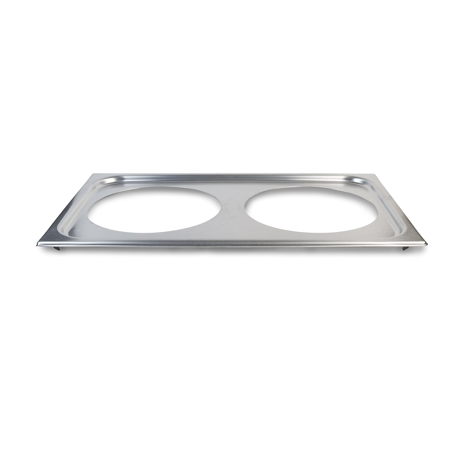 Two-opening stainless steel adapter plate for 7 ¼-quart insets