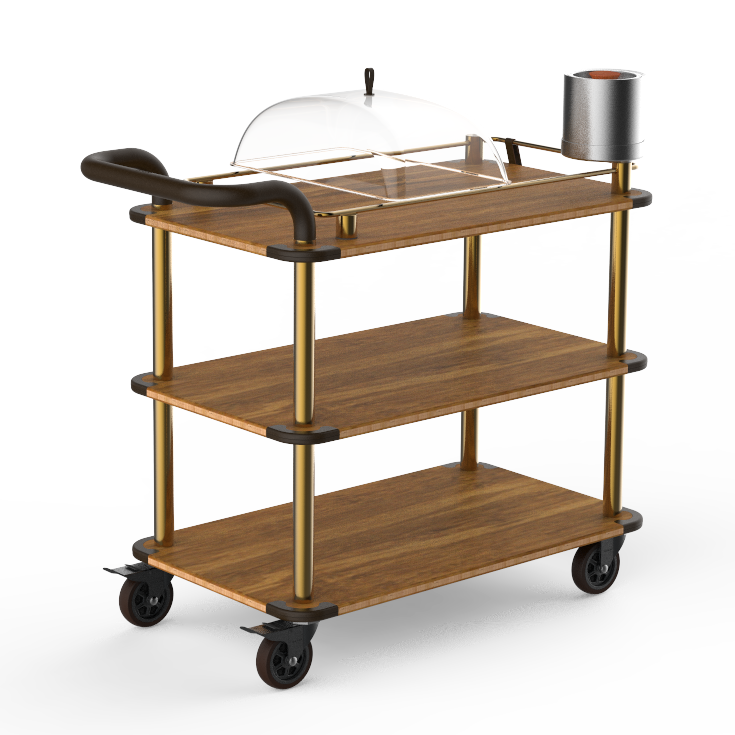 Cheese Plate And Wine Cart L 41.0" W 21.0" Rollin