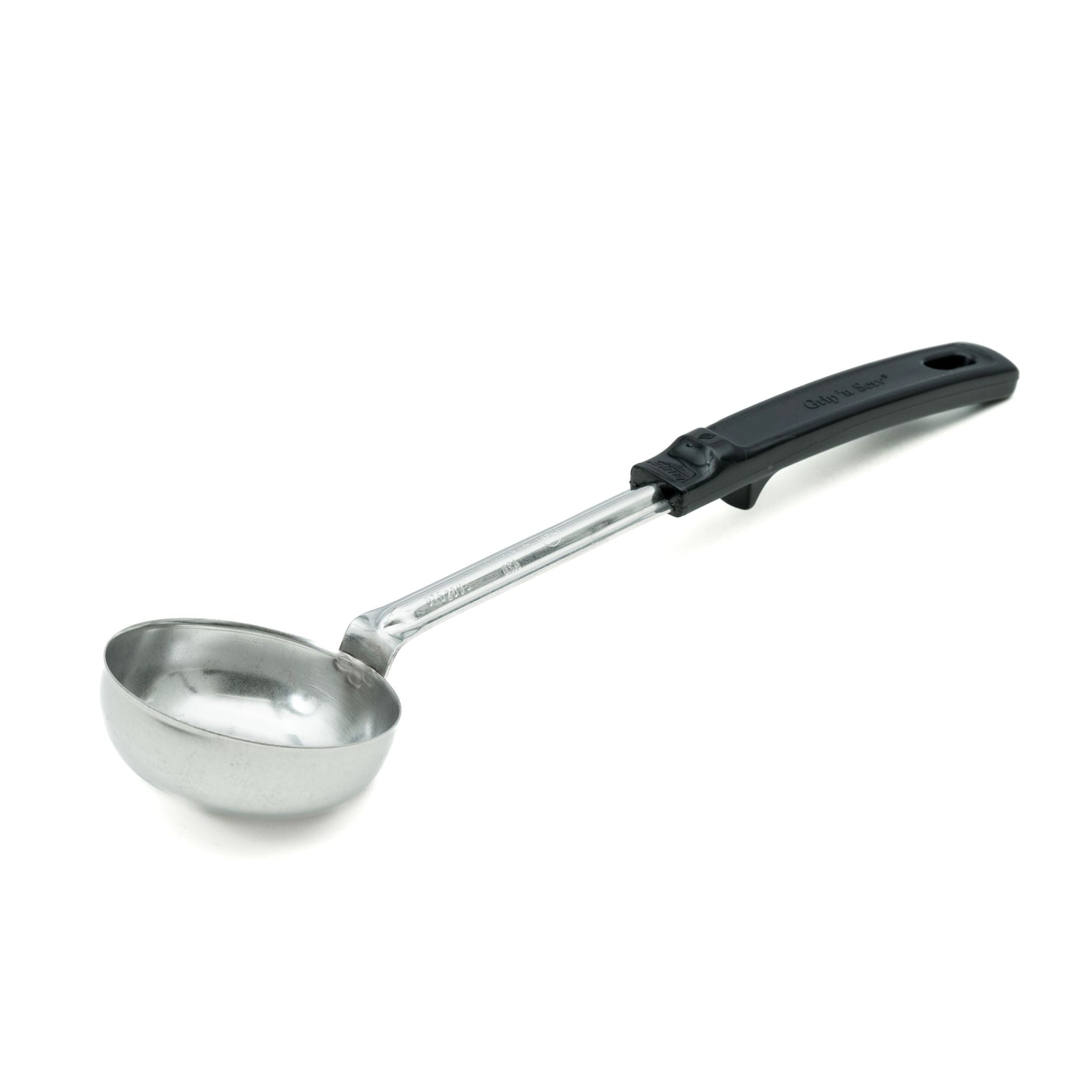 4 oz. Solid Round Spoodle® Utensil with Black Grip 'N Serv® Handle
