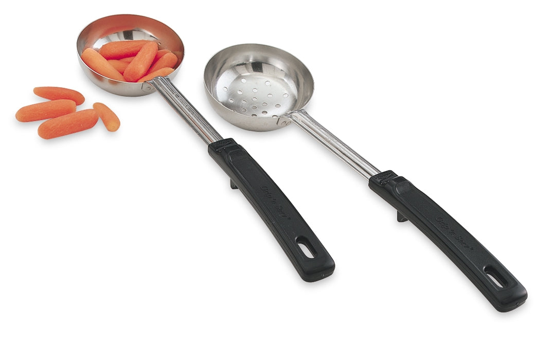 2 oz. Solid Round Spoodle® Utensil with Black Grip 'N Serv® Handle