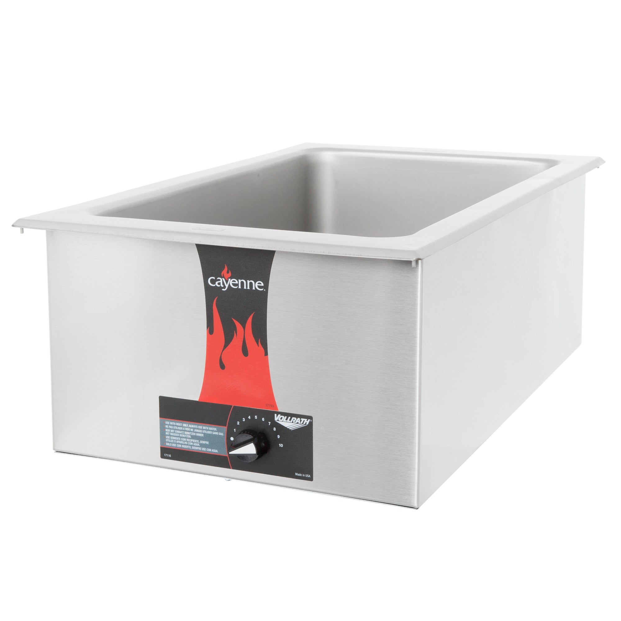 120 Volt Single-Well Full-Size Cayenne® Drop-In Food Warmer