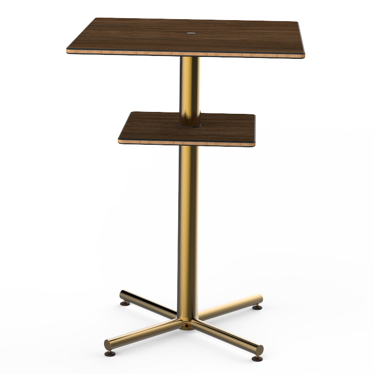 Square Bar Table & Shelf L 30.0" W 30.0" Polo