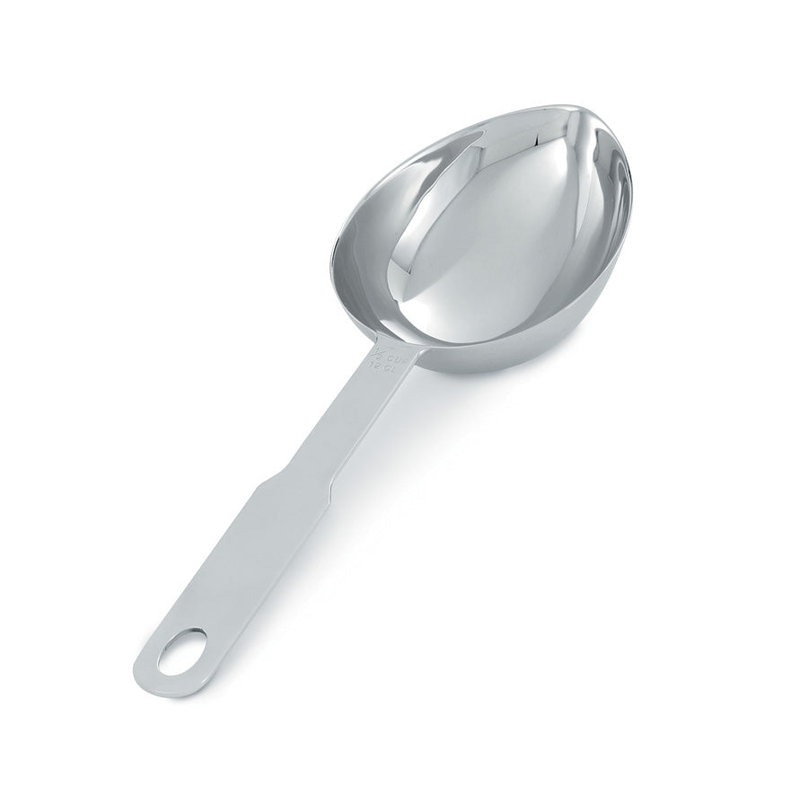 1/2-cup oval heavy-duty stainless steel measuring scoop