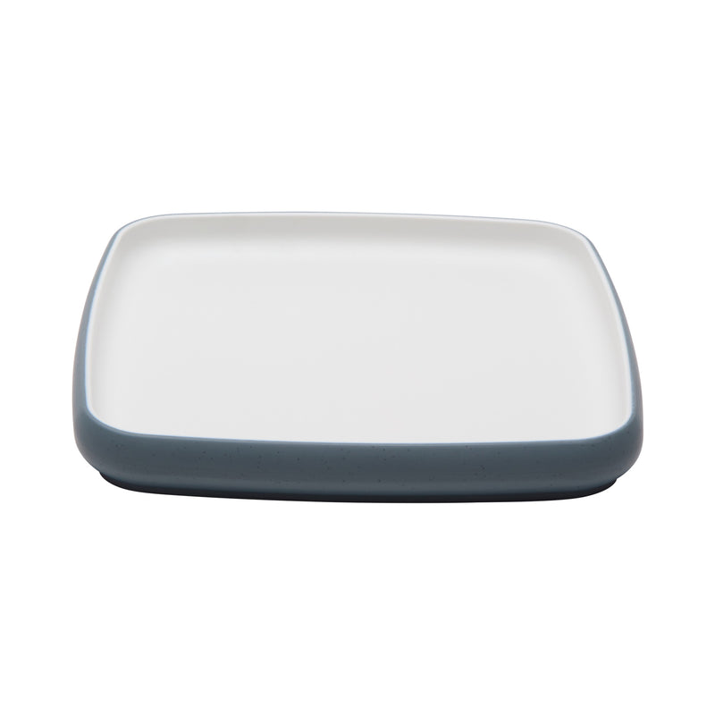 Cheforward Hatch 8.5" Square Melamine Plate, Touch of Honey/Bluejay