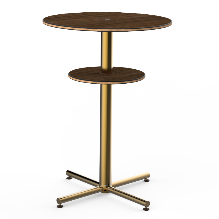 Round Bar Table & Shelf 30.0" Dia. Polo