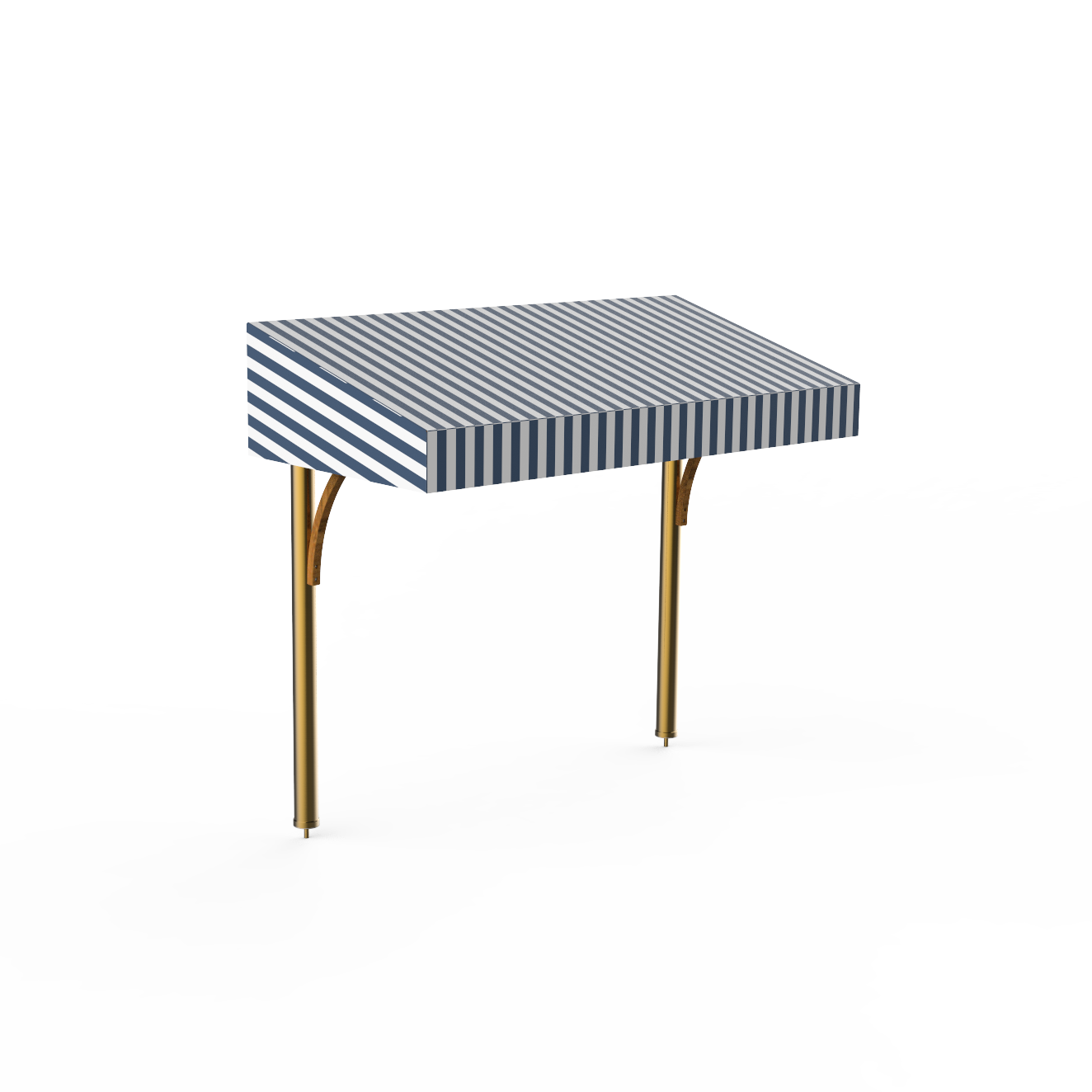 Blue & White Striped Canopy L 71.0" W 33.5" Modular