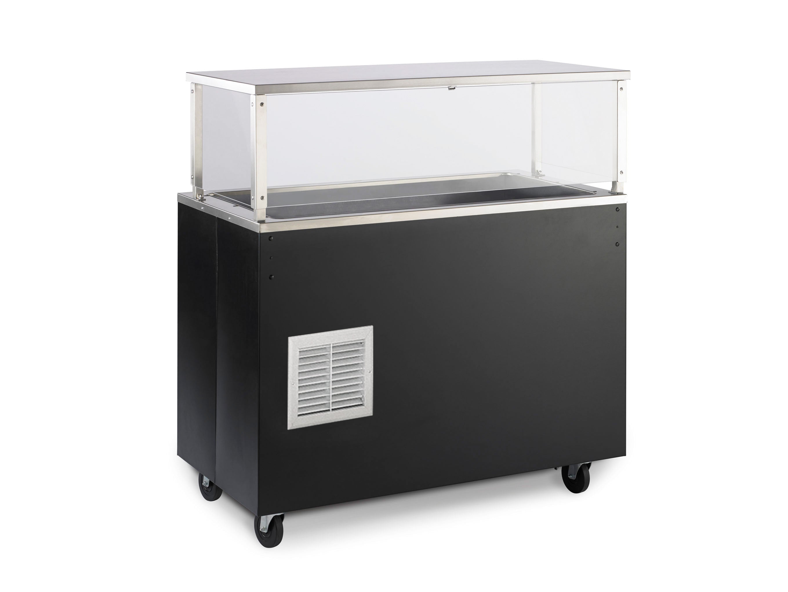60-inch 2-Series Affordable Portable™ Refrigerated Cold Food Station with storage base and door in granite