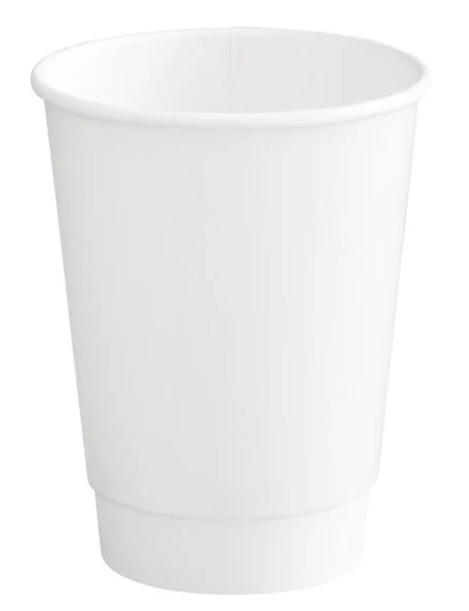 12oz Double Wall Hot Cup, White