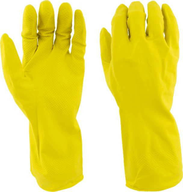Medium Yellow Latex Flock Lined Gloves