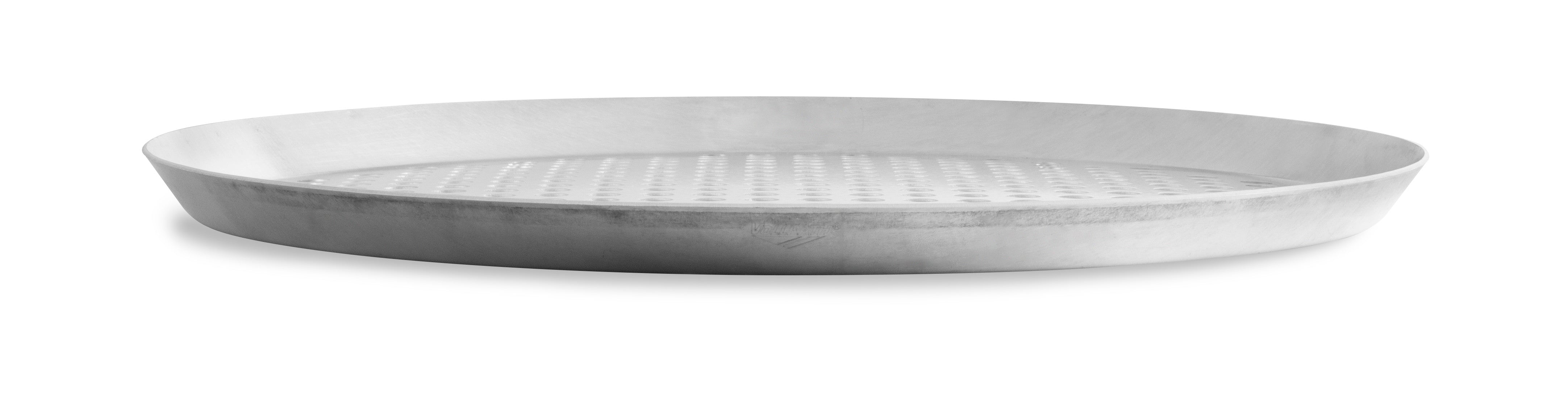 14" Extra-Perforated Press-Cut Pizza Pan in Natural Finish