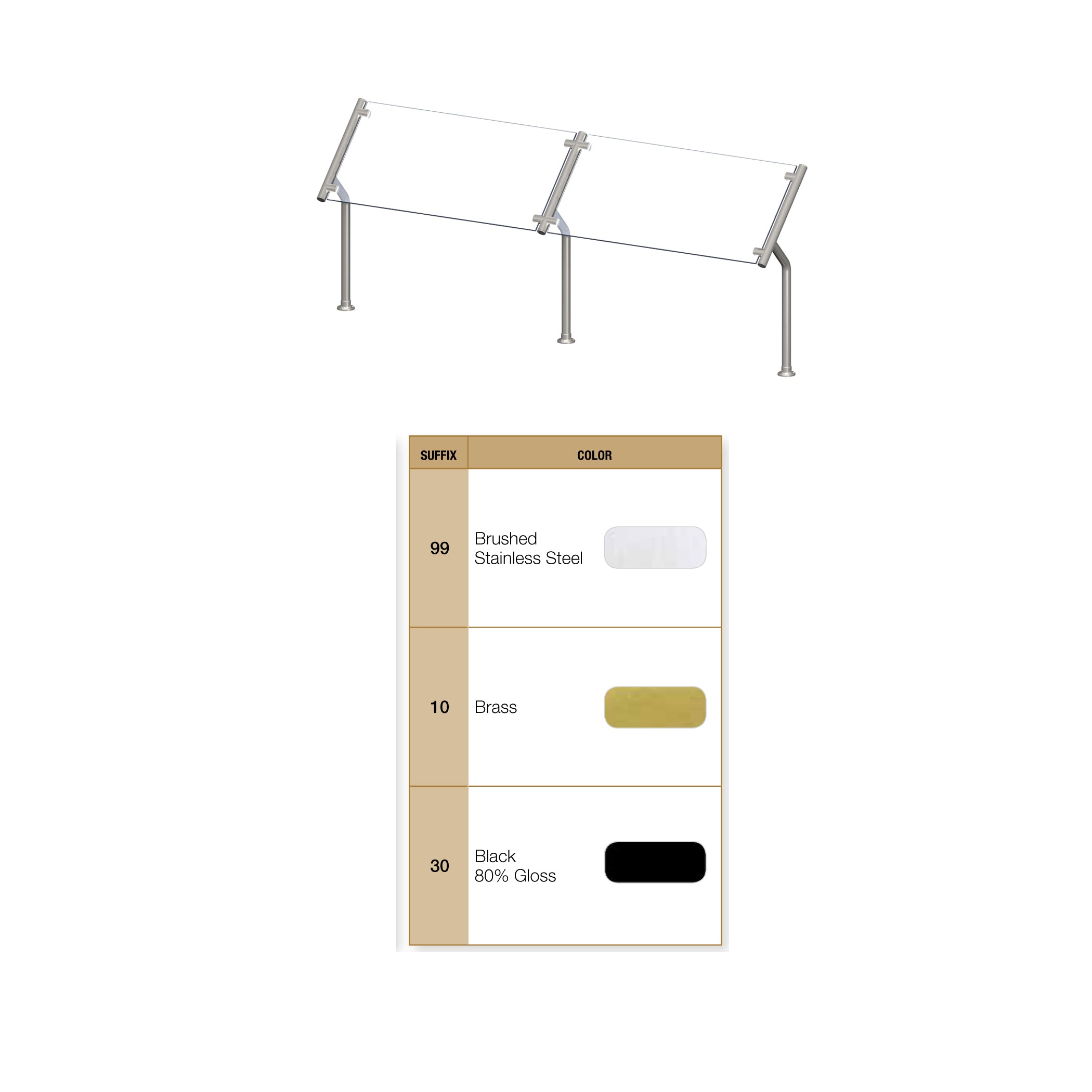 Standard Contemporary Breath Guards for Stainless Steel Countertops