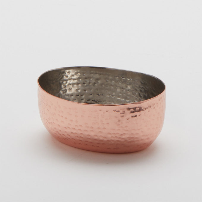 4 oz. Oval Sauce Cup, Hammered Copper/Stainless