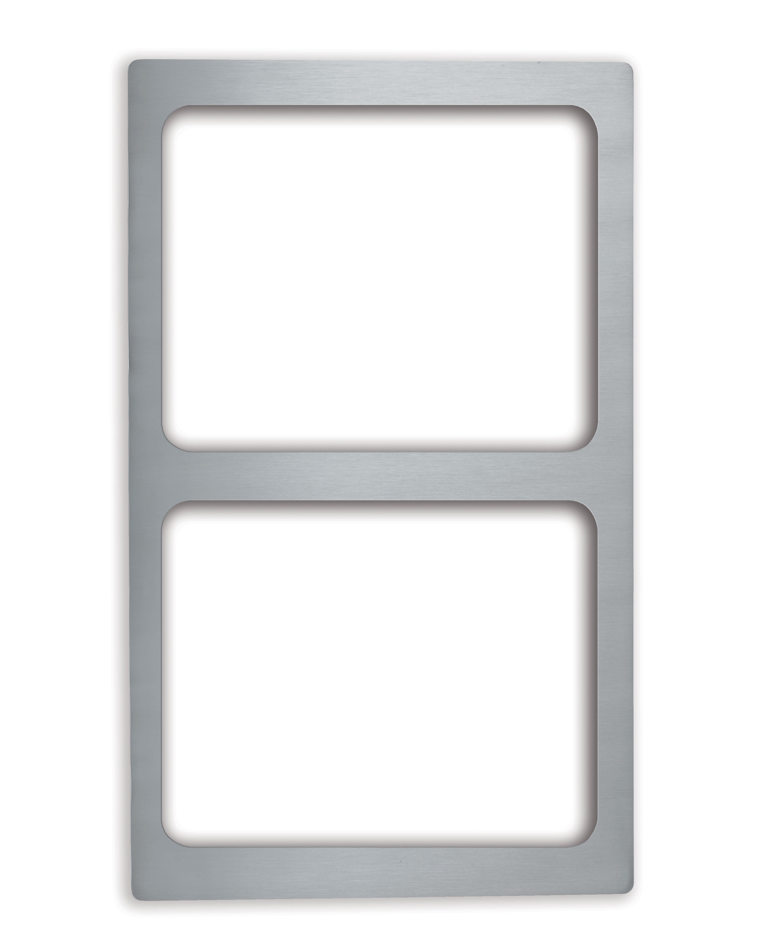 Miramar® stainless steel template for two small food pans with plain edges
