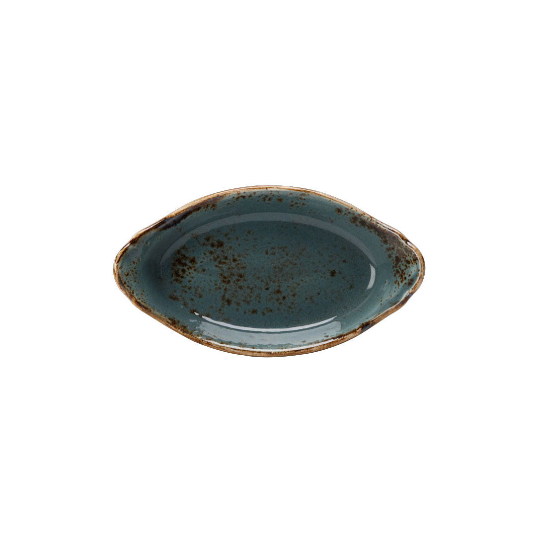 Oval Earred Dish L 9.5" W 5.5" (12.5 Oz) Craft Blue