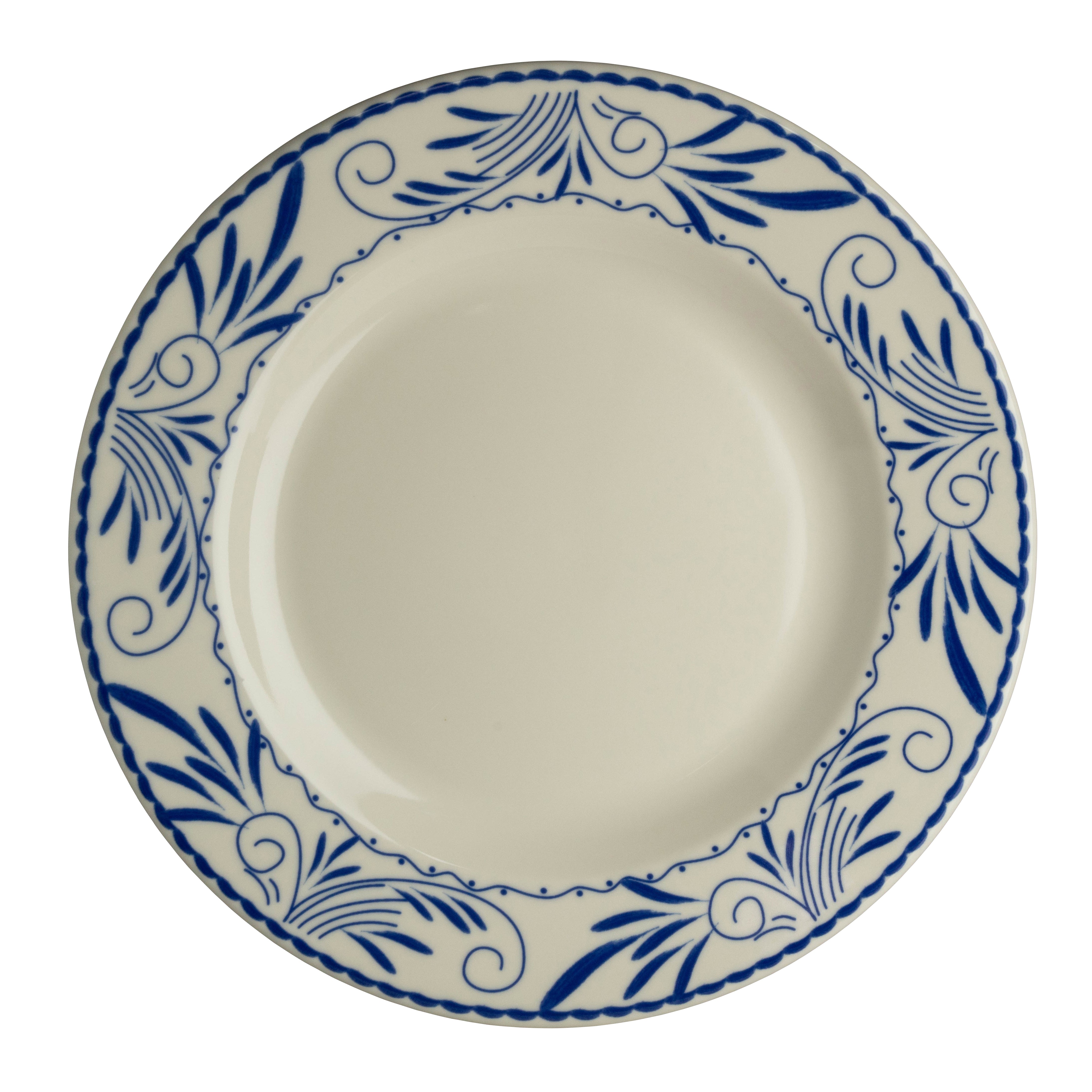 Rolled Edge Plate 12.25" Dia. Blue Mex