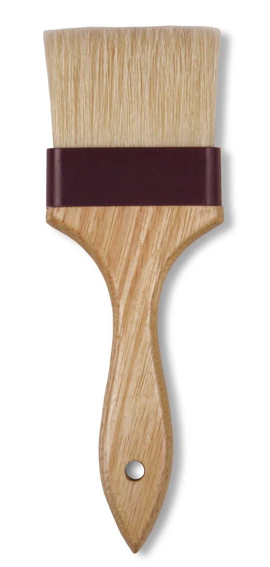 3-inch flat wooden boar bristle pastry brush