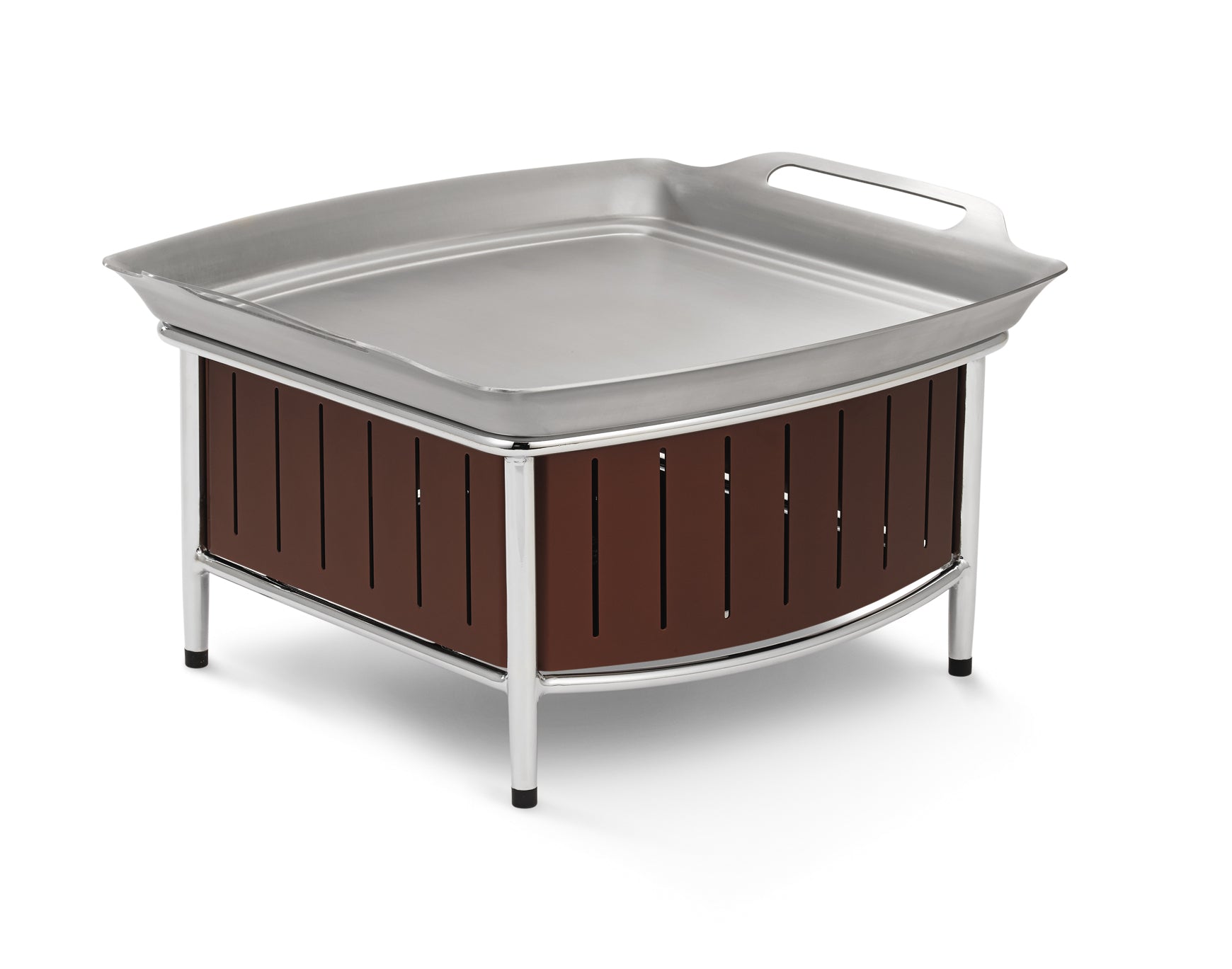 Stainless steel griddle pan for small contoured buffet station
