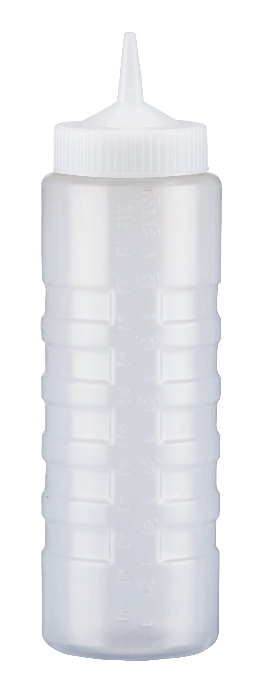 24-ounce Traex® Color Mate™ clear ridged wide-mouth single-tip squeeze dispenser