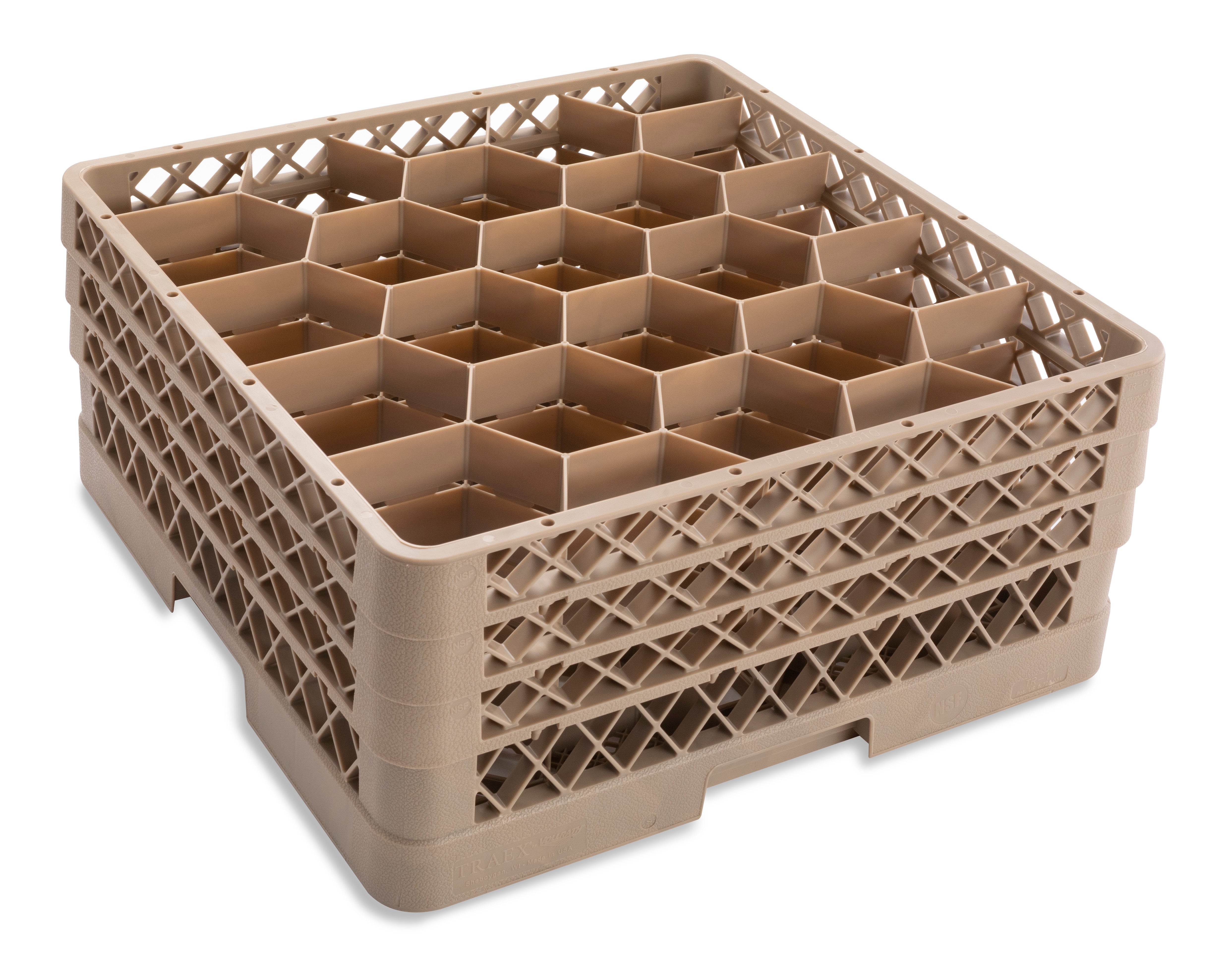 Traex® Full-Size Rack Max® Compartment Racks with 20 Hexagon shaped compartments and three extenders in Beige
