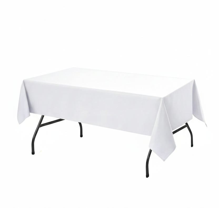 White Table Cloths for Rectangle Tables, 54” x 108”, 10 Pack