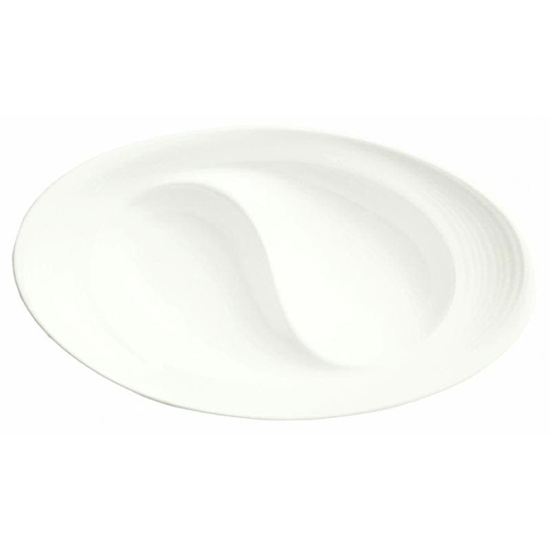 Silk Divided Dish, 6-3/4" x 3-3/4" x 1-1/4"H