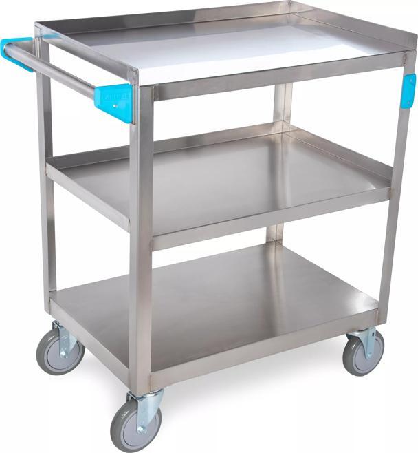 27" x 18" x 32-1/2" 3-Shelf Stainless Steel Utility Cart, 500 lb. Capacity