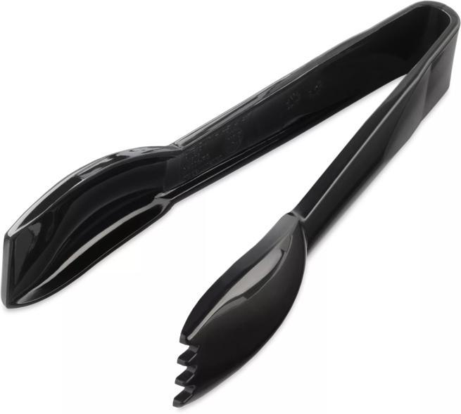 Carly 6" Black Plastic Salad Tongs