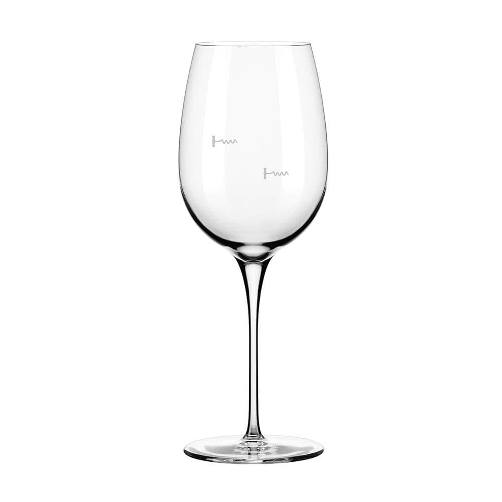 Renaissance Wine Glass, 16 oz, pour control: corkscrew markings 5oz and 8oz