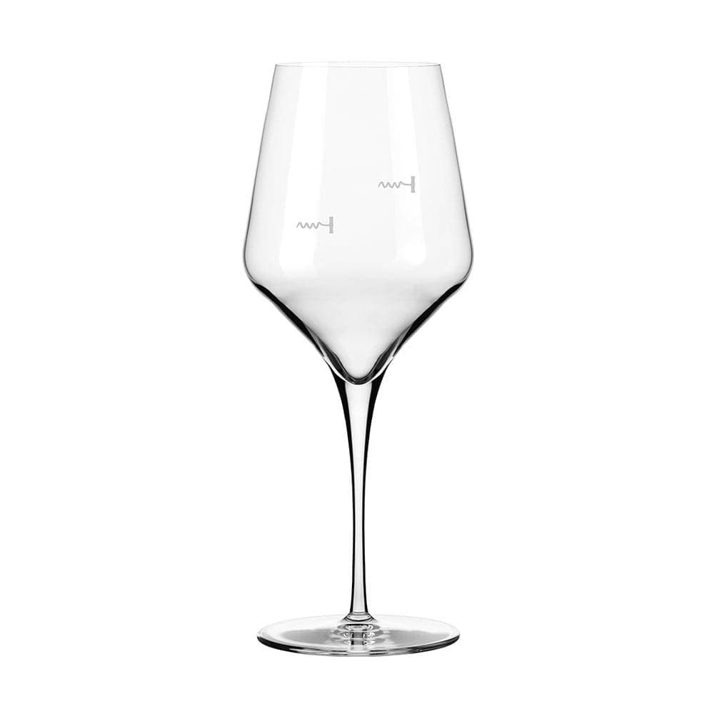 Prism Wine Glass, 16 oz, pour control: corkscrew markings 6oz and 9oz