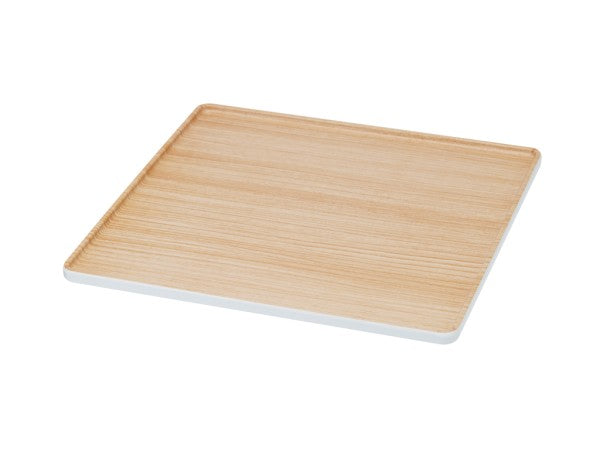 10" Natural Wood Square Melamine Bento Box Lid