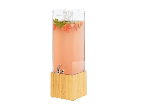 Bamboo 3 Gallon Beverage Dispenser Ice Chamber