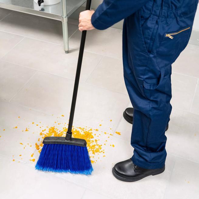 48"L Duo-Sweep Flagged Warehouse Broom, Blue