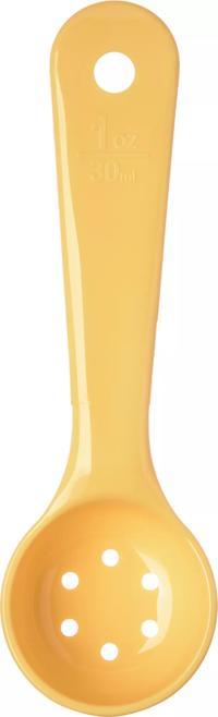 1 oz. Measure Miser Portion Spoon, Perforated Short Handle, Yellow