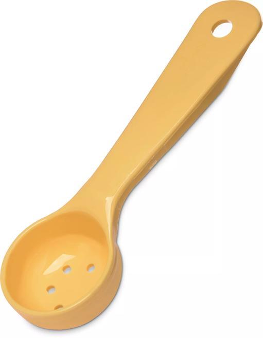1 oz. Measure Miser Portion Spoon, Perforated Short Handle, Yellow