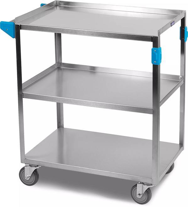 27" x 18" x 32-1/2" 3-Shelf Stainless Steel Utility Cart, 300 lb. Capacity