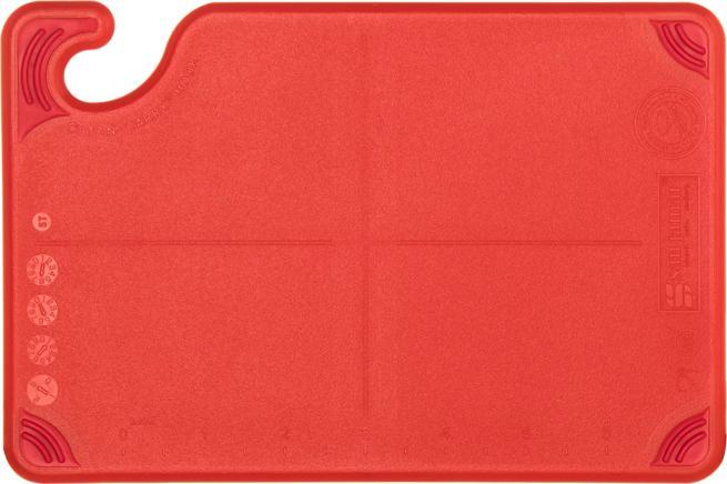 Saf-T-Grip Bar Cutting Board 6"x9", Red