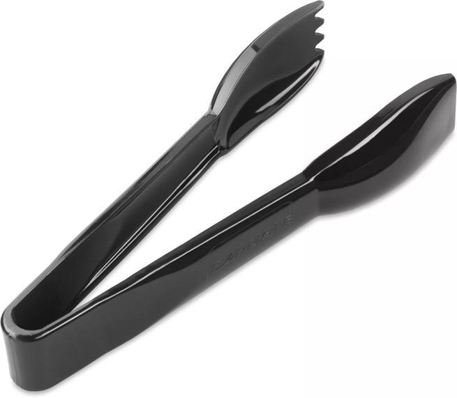 Carly 6" Black Plastic Salad Tongs